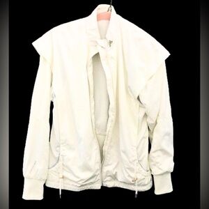 White Zip-Up Jacket Vtg 90s Adidas Womens White On White Windbreaker Size Large